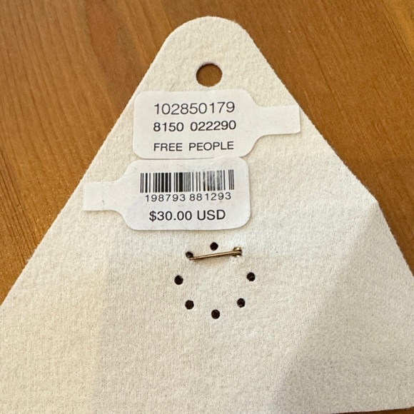 NWT! Free People Gold and Blue Dangle Brooch - Picture 4 of 7